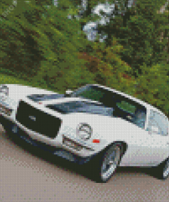 White 1972 Camaro Diamond Paintings