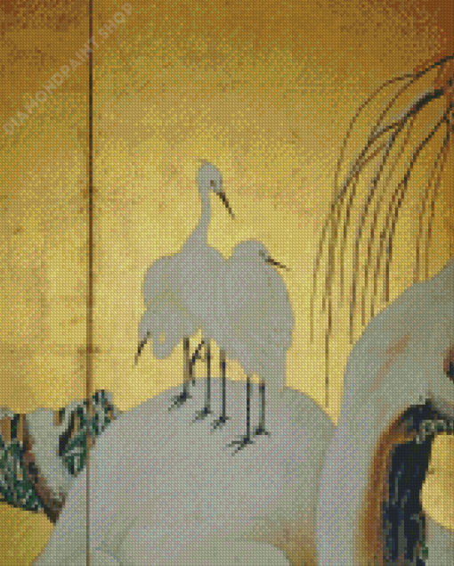 White Birds Watanabe Shiko Diamond Paintings