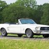 White Mustang Convertible Car Diamond Paintings