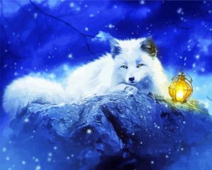 Arctic Fox And Lantern Diamond Paintings