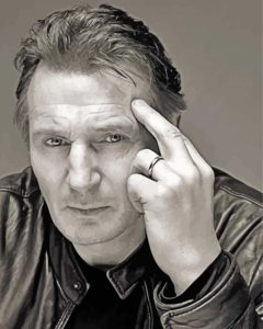Black And White Actor Liam Neeson Diamond Paintings