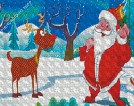 Christmas Rudolph The Red Nosed Reindeer Diamond Paintings