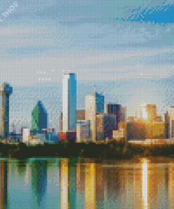 Dallas Skyline Reflection Diamond Paintings
