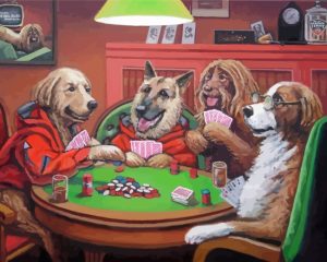 Dogs Playin Cards Diamond Paintings