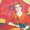 Girl In Red With A Parasol Max Pechstein Diamond Paintings