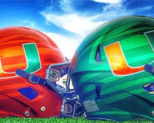 Miami Hurricanes Football Helmets Diamond Paintings