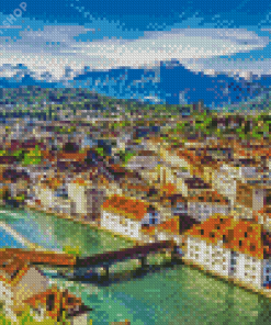 Panorama View Of Lucerne Switzerland Diamond Paintings