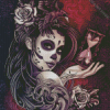Sugar Skull Girl With Crow Diamond Paintings