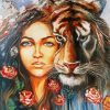 Tiger Woman Art Diamond Paintings