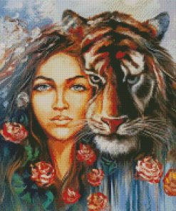 Tiger Woman Art Diamond Paintings
