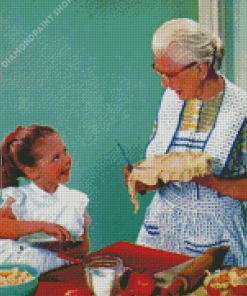 Vintage Grandma Baking Diamond Paintings