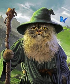 Wizard Cat With Beard Diamond Paintings