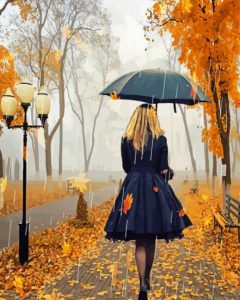 Aesthetic Autumn Lady Diamond Paintings