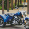 Blue Three Wheeler Harley Davidson Diamond Paintings
