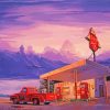 Coffee And Old Gas Station Truck Diamond Paintings