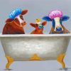 Cute Cows In Bathtub Art Diamond Paintings