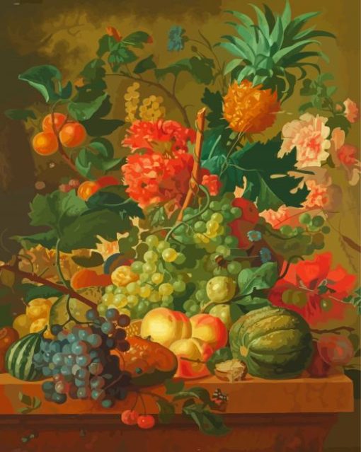 Fruit And Flowers By Paulus Theodorus Diamond Paintings