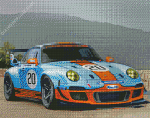 Gulf Porsche Sport Car Diamond Paintings