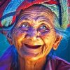Happy Old Laughing Lady Diamond Paintings