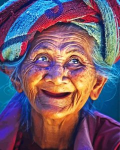Happy Old Laughing Lady Diamond Paintings