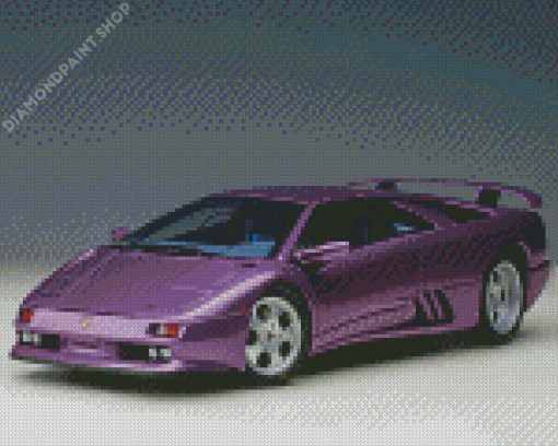 Purple Lamborghini Diablo Diamond Paintings