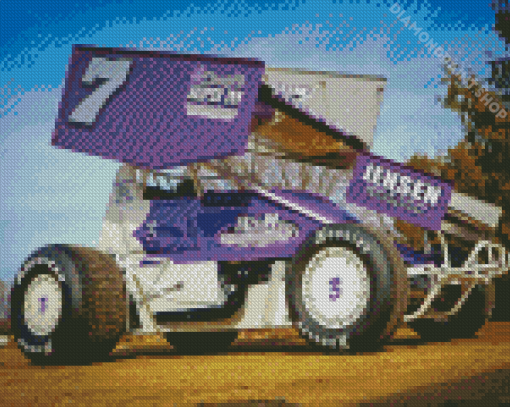 Purple Sprint Car Racing Diamond Paintings