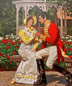 Romantic Couple In The Garden Art Diamond Paintings