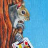 Squirrel Stole Jack Of Diamonds Card Diamond Paintings