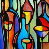 Abstract Bottles And Glasses Art Diamond Paintings