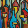 Abstract Bottles And Glasses Art Diamond Paintings