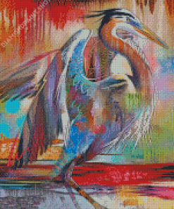 Abstract Heron Bird Animal Diamond Painting