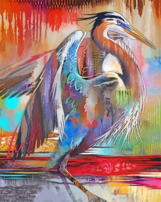Abstract Heron Bird Animal Diamond Painting