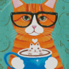 Cat And Coffee Cup Diamond Painting