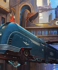 Diesel Train Illustration Art Diamond Paintings