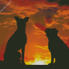 Dogs Watching Sunset Diamond Paintings