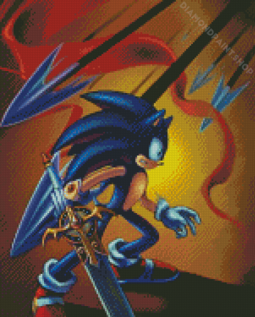 Hedgehog Sonic With Sword Diamond Painting
