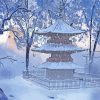 Japanese Temple In Winter Diamond Paintings
