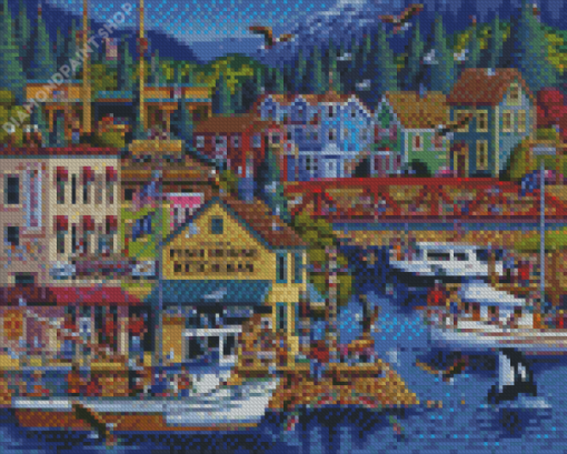 Ketchikan Building Art Diamond Paintings