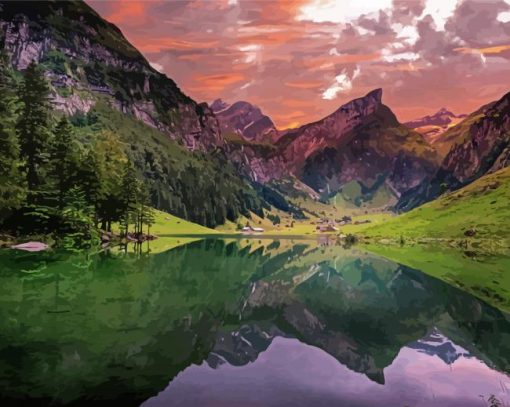 Lake Lucerne Landscape Diamond Paintings