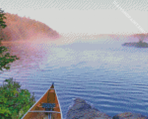 Misty Lake Landscape Diamond Paintings