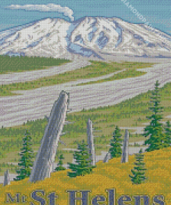Mount St Helens Poster Art Diamond Paintings