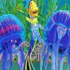 Oscar And Jellyfishes From Shark Tale Diamond Paintings