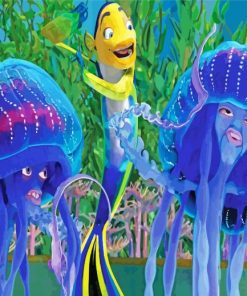 Oscar And Jellyfishes From Shark Tale Diamond Paintings