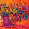Peonies And Ranunculus Flowers Vase Art Diamond Paintings