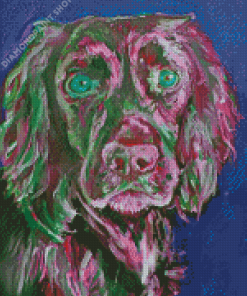 Pink And Black Dog Art Diamond Paintings