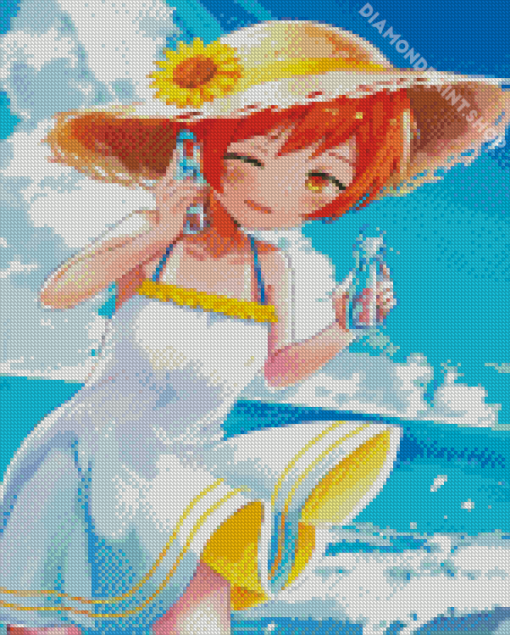 Rin Hoshizora In Beach Diamond Paintings