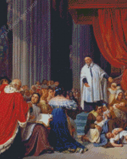 Saint Vincent De Paul Preaching To The Court Of Louis XIII By Paul Delaroche Diamond Paintings