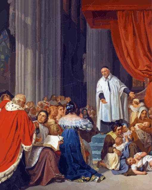 Saint Vincent De Paul Preaching To The Court Of Louis XIII By Paul Delaroche Diamond Paintings