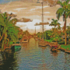 Scenic Canal Florida Diamond Paintings
