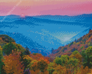 Smoky Mountain Illustrattion Diamond Paintings